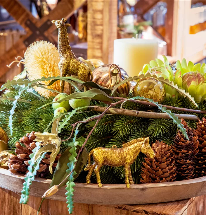 Weihnachtsdeko - Adventskranz mit Tieren